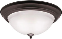 Load image into Gallery viewer, Old Bronze 3-Light Flush Mount Ceiling Fixture - Dimmable with Satin Glass Shade
