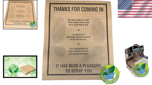 Case of 500 Recycled Brown Kraft Disposable Automotive Floor Mats - Eco-Friendly