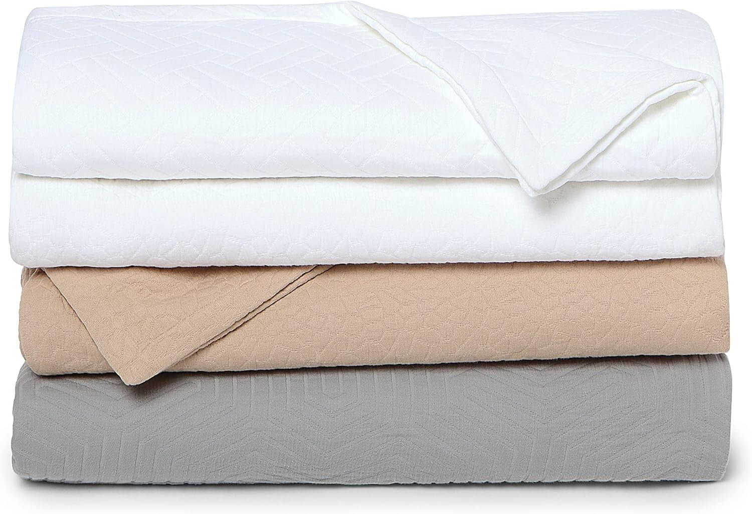 Durable King Size Jacquard Blanket - Soft Cotton Coverlet, Breathable Comfort