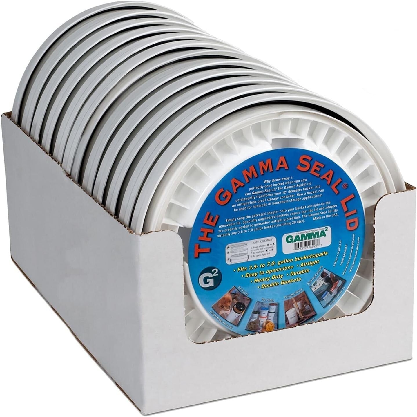 12 Pack Airtight Bucket Lids - Fits 3.5 to 7 Gallon Containers for Freshness