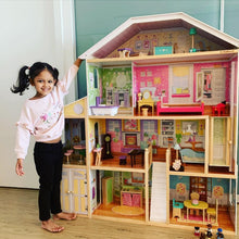 Load image into Gallery viewer, Interactive Majestic Mansion Dollhouse - 4 Levels, Elevator &amp; 34 Accessories