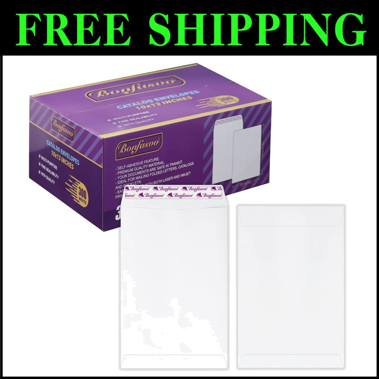 120GSM White Catalog Envelopes 300 Pack - Customizable Peel & Seal Convenience