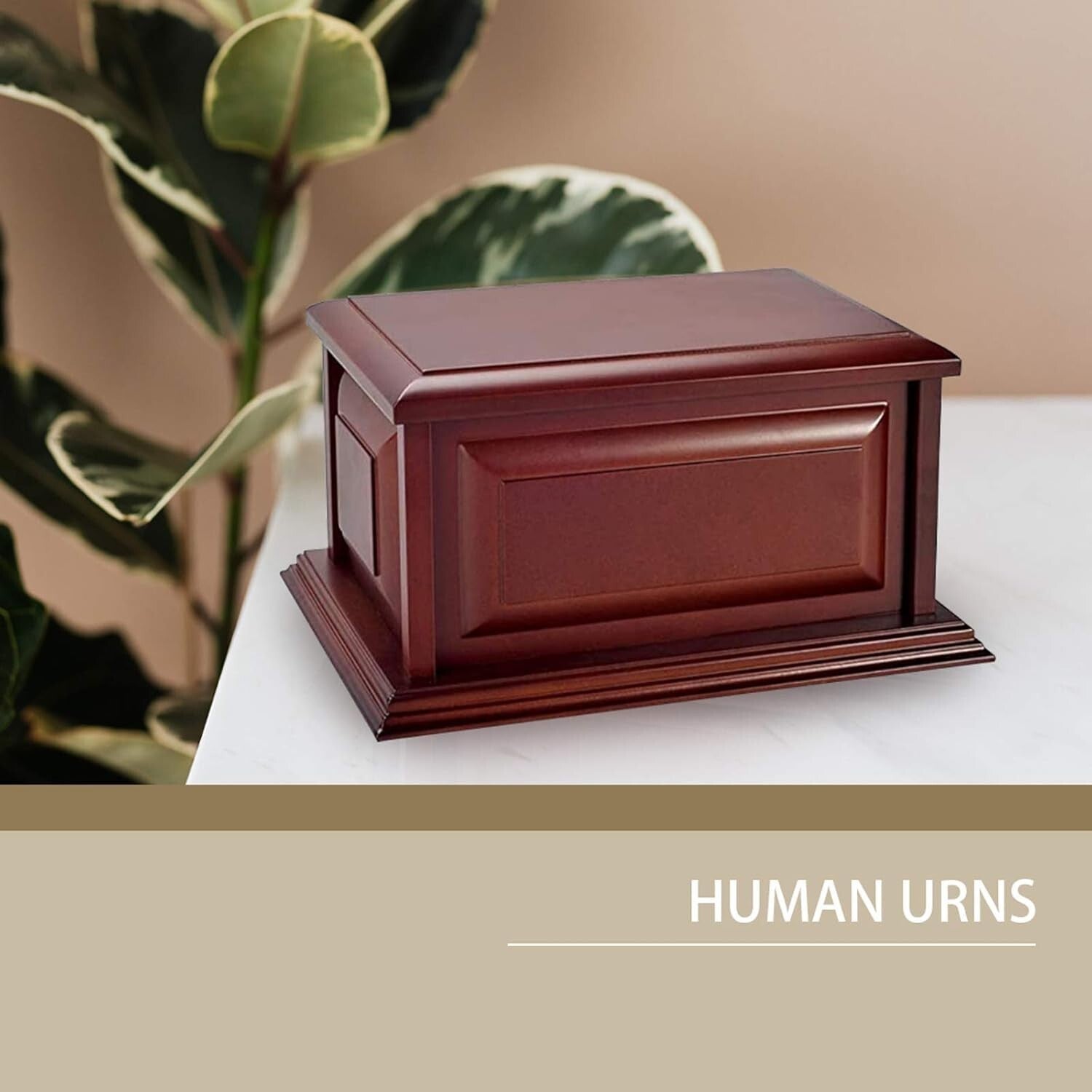 Elegant Cherry Wood Urn for Adult Ashes - Professional MDF Cremation Urn