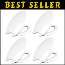 Load image into Gallery viewer, Innovative Slow Close Toilet Seats - 4-Pack Elongated Wood, Easy to Clean, White