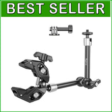 Load image into Gallery viewer, Adjustable Magic Arm Clamp with Super Clamp for Cameras and Lights, 1.5kg Limit