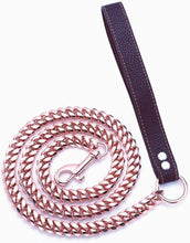 Load image into Gallery viewer, Rose Gold Chew Proof Dog Leash - Stylish 14MM Cuban Link - 3FT/4FT/5FT Options