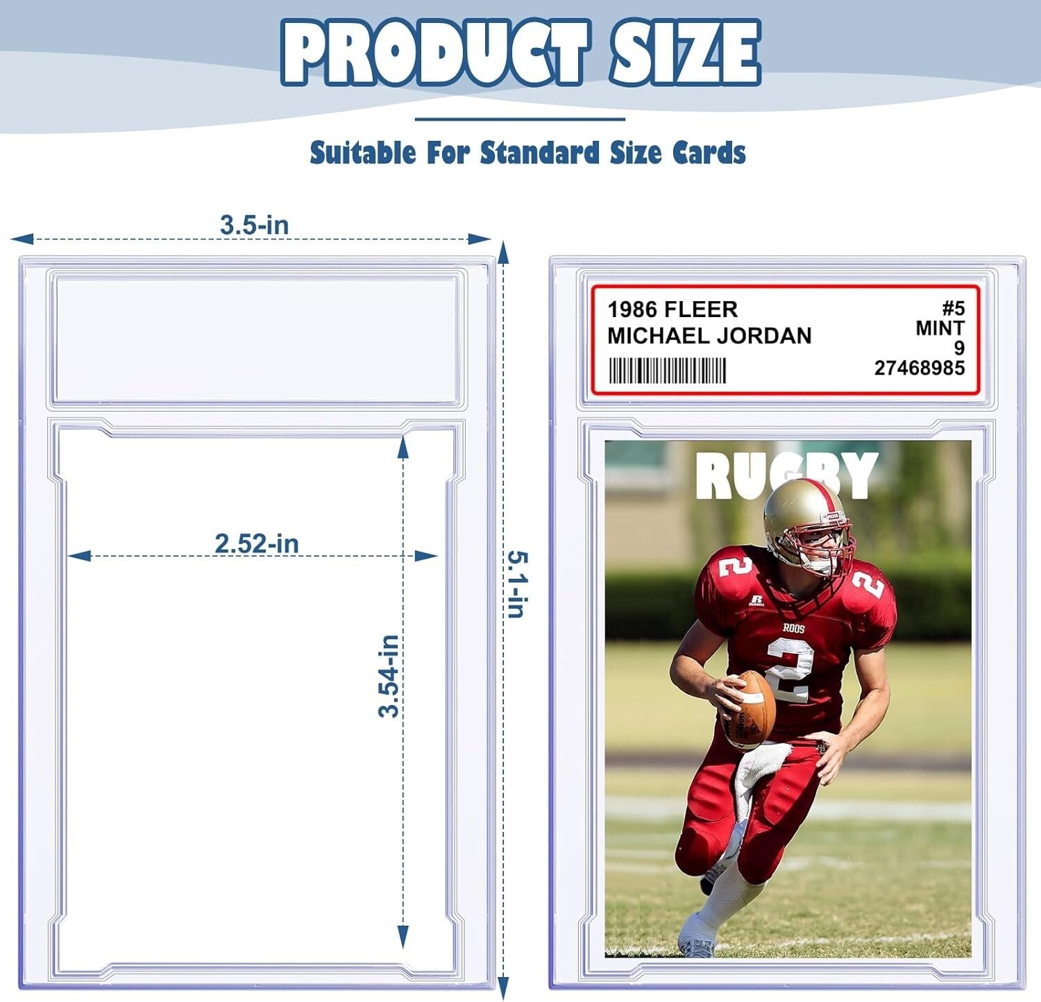 100 Pcs Modern Acrylic Trading Card Cases with Labels - Secure Storage Solution