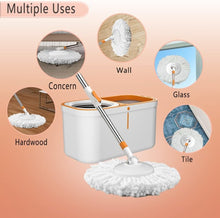 Load image into Gallery viewer, Ultimate Spin Mop &amp; Bucket Cleaning System: Extended Handle &amp; 5 Refill Heads