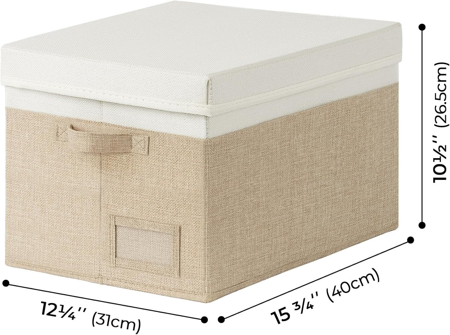 Functional Jumbo Storage Bins with Lids - 3-Pack Khaki & Ivory Storage Solution