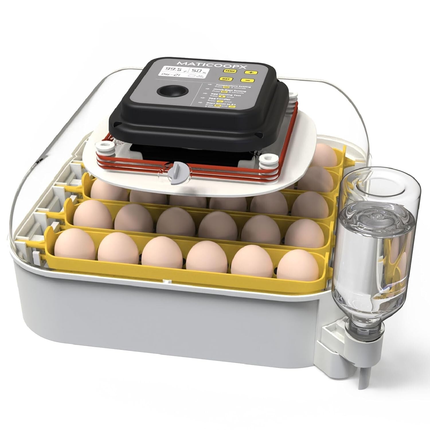 Advanced 30 Egg Incubator with Built-In Candler and External Water Refill
