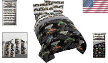Load image into Gallery viewer, Complete Monster Jam Twin Size Bed Set: Fun Comforter and Sheets for Kids' Rooms