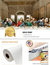 Load image into Gallery viewer, Giclee Canvas Print of The Last Supper by Leonardo da Vinci - 24x12 Art Decor