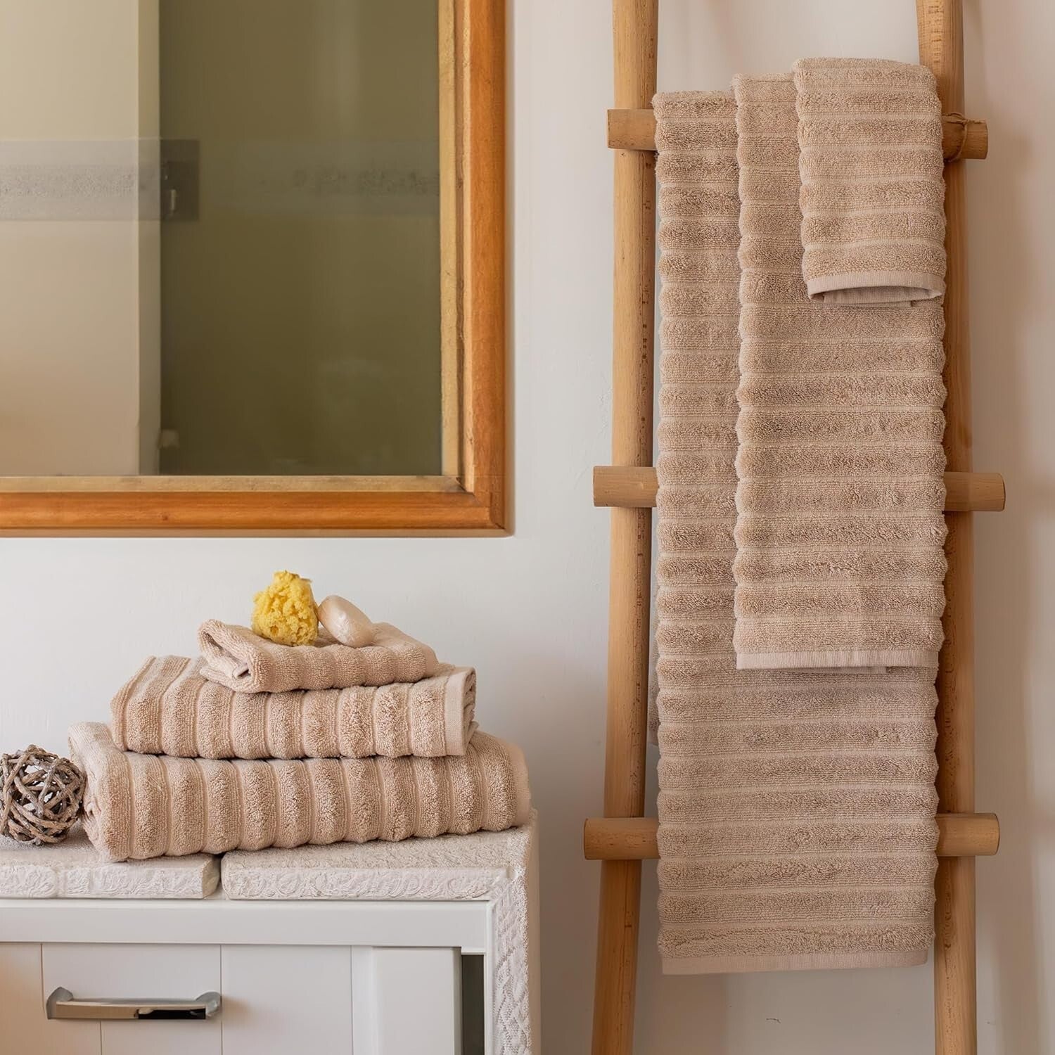 Plush Turkish Cotton Towel Set - 6 Pieces with Quick Drying & Luxurious Comfort