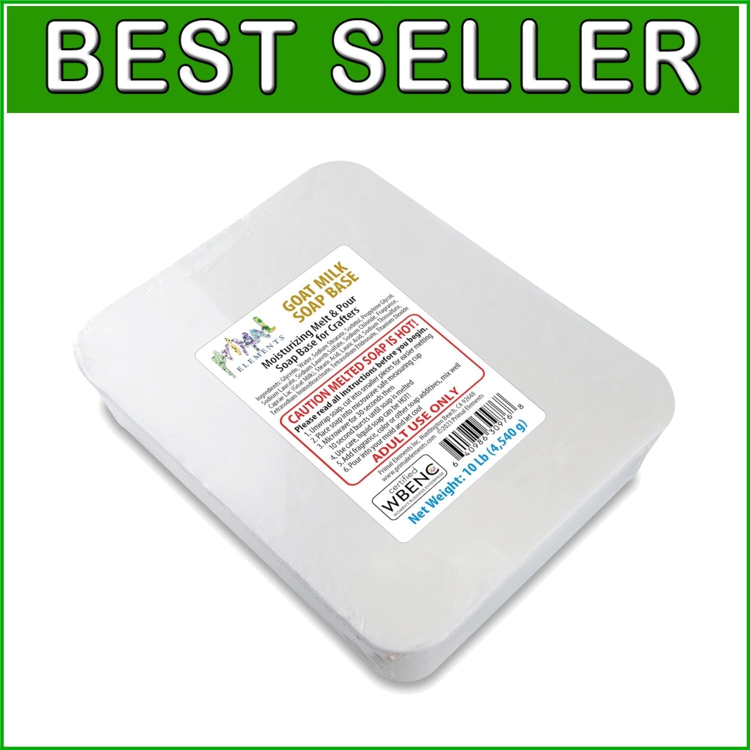 10 lb Goat Milk Soap Base - DIY Melt and Pour Glycerin for Fun Family Activities