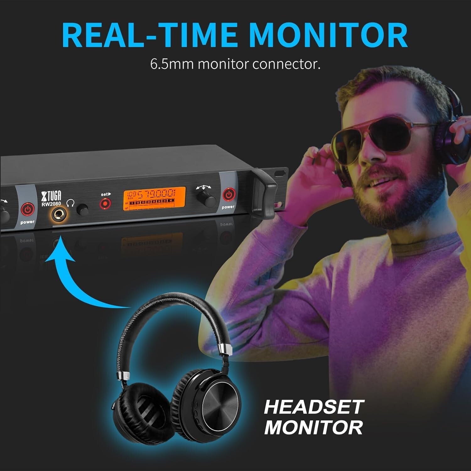 Professional UHF Wireless In-Ear Monitor System with 4 Bodypacks - 300 Ft Range