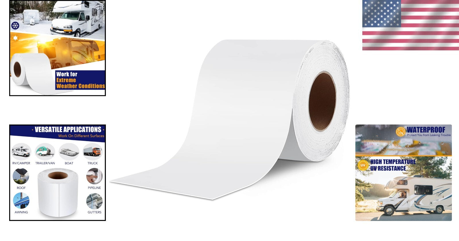 Easy Apply RV Roof Sealant Tape - 6" x 50' for Permanent Leak Protection