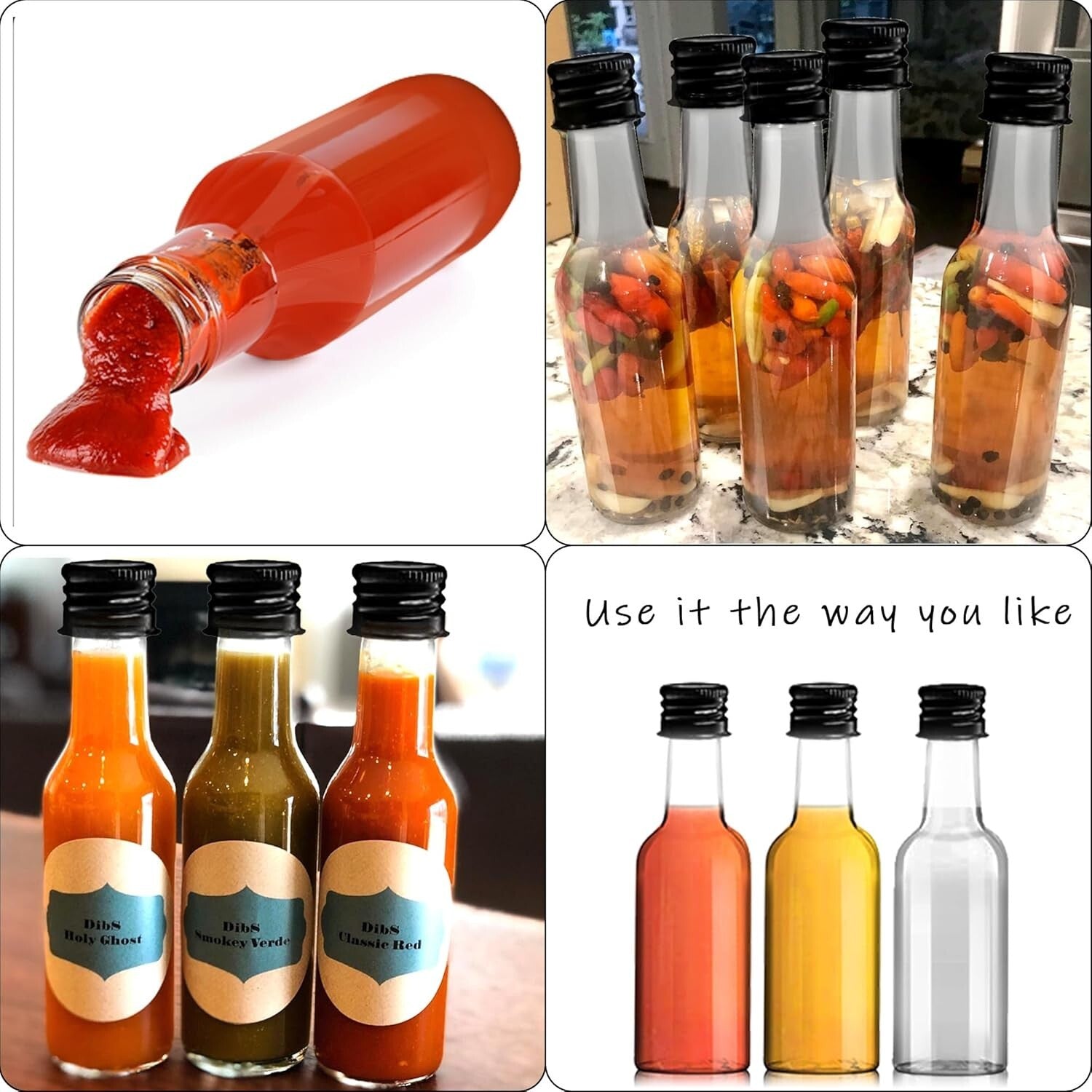 120-Pack 2 oz Mini Liquor Bottles with Caps & Funnels - Perfect for Parties