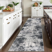 Load image into Gallery viewer, Elegant Black &amp; Grey 3x10 Ft Indoor Runner Rug - Soft, Durable, Abstract Design