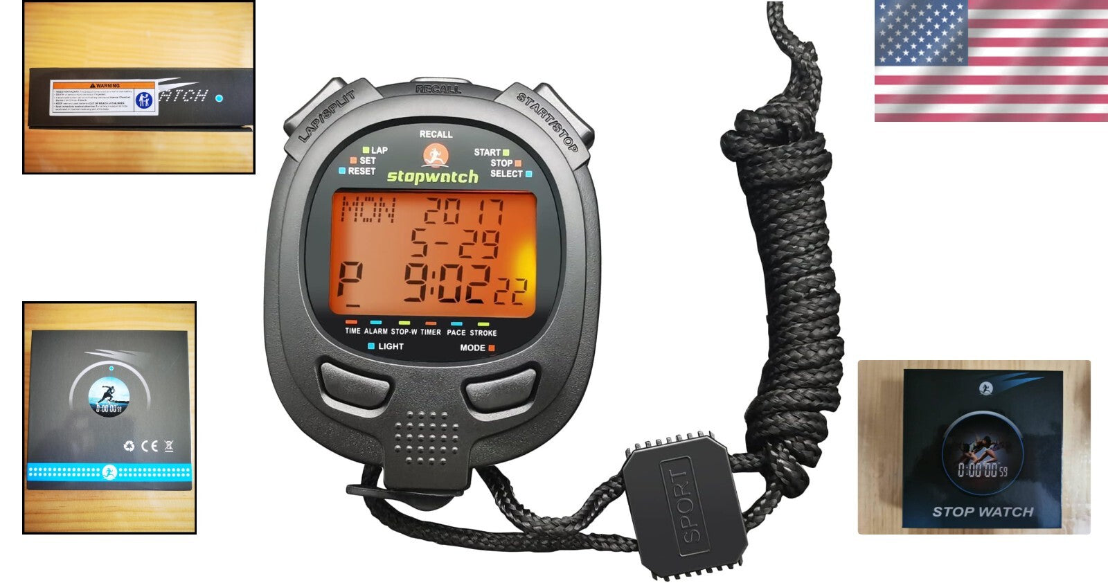 400 Lap Digital Stopwatch with LED Backlight - Perfect for Sports Competition
