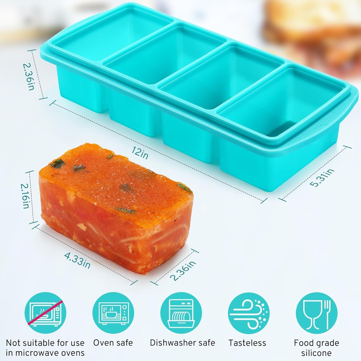 Premium Silicone Ice Cube Tray with Screw Top Lid – 4-Pack for Easy Freezing