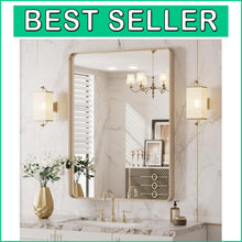 Load image into Gallery viewer, Stylish 20”x30” Gold Frame Wall Mirror - Ideal for Bathroom or Living Spaces