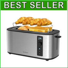 Load image into Gallery viewer, Elegant 4-Slice Toaster with 1.5" Slots &amp; 6 Browning Settings – Ideal for Bagels