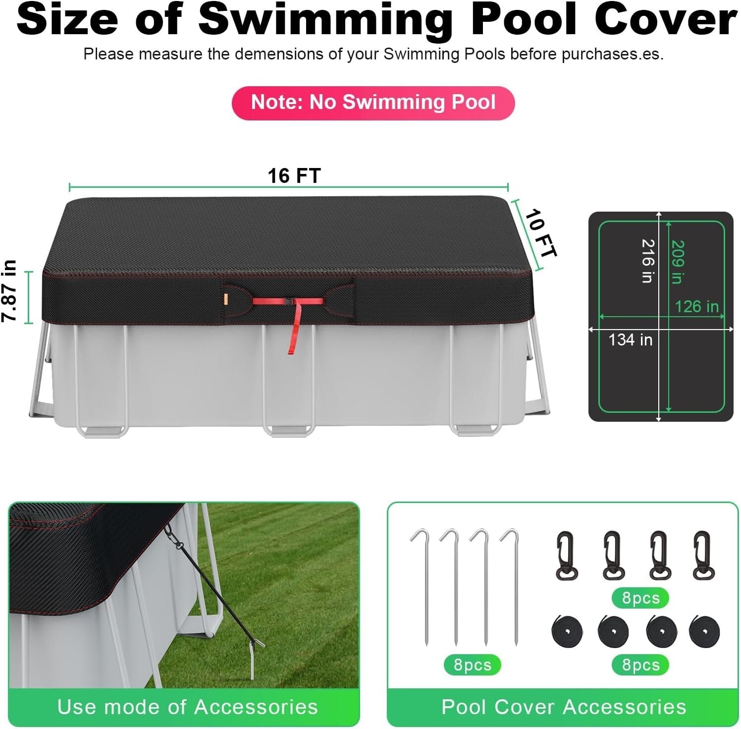 10x16' Rectangular Solar Cover - Versatile & Energy Saving Pool Protection