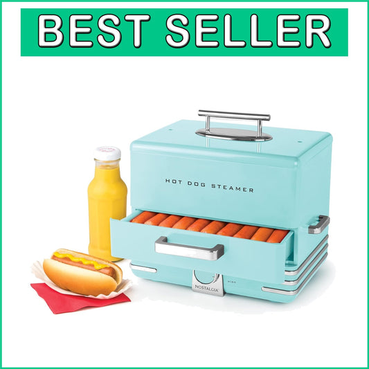 Aqua Hot Dog Steamer with Bun Warmer - Perfect for Parties & Gatherings