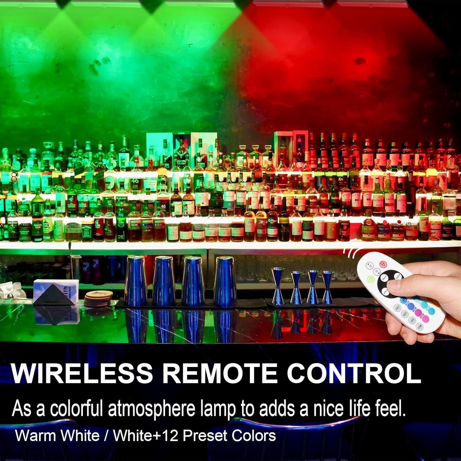 48 LED Rechargeable Under Cabinet Lights: Remote-Controlled RGB Color Changeable