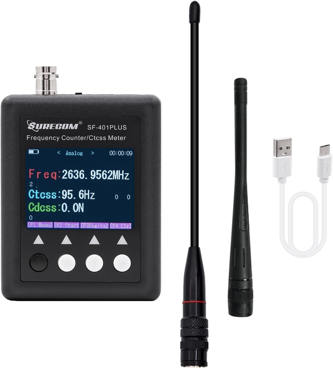Compact UHF/VHF Frequency Counter with Signal Strength Indicator - Lightweight