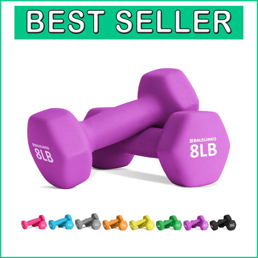 8 lb Portable Neoprene Dumbbells - Versatile Hand Weights for Strength Training