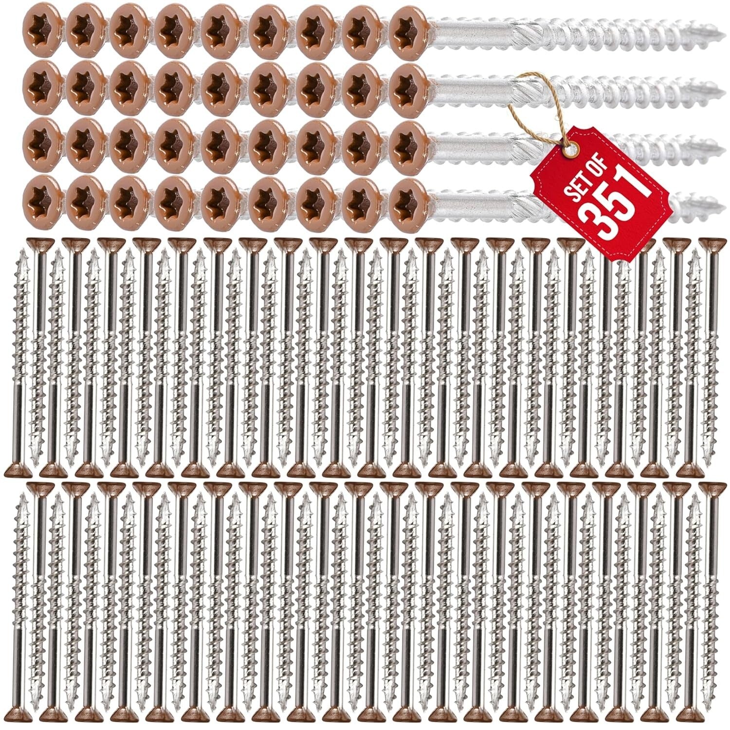 316 Stainless Steel Deck Screws Set - Corrosion-Resistant & Includes Drive Bit
