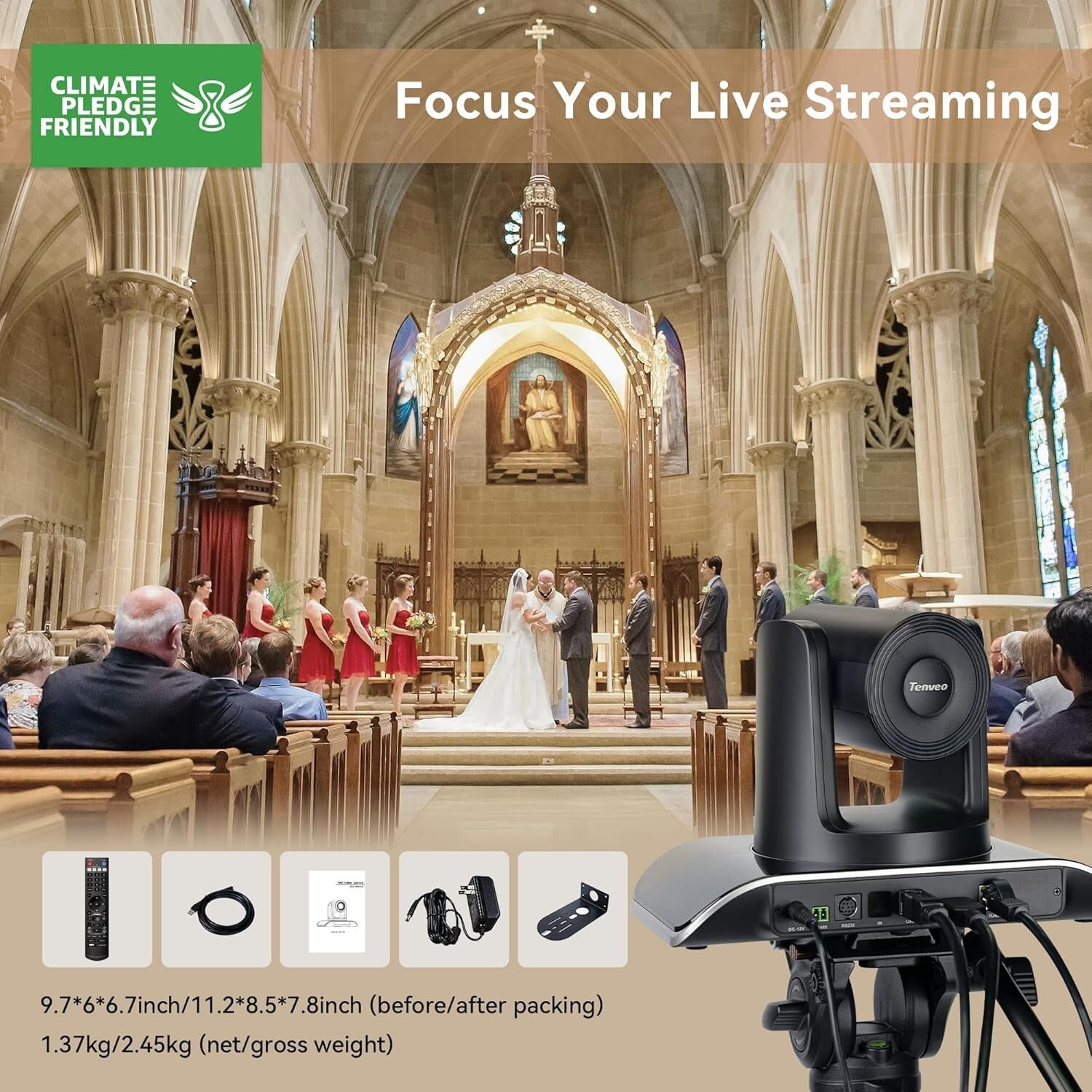 20X Optical Zoom PTZ Camera - FHD 1080P 60FPS for Professional Live Streaming