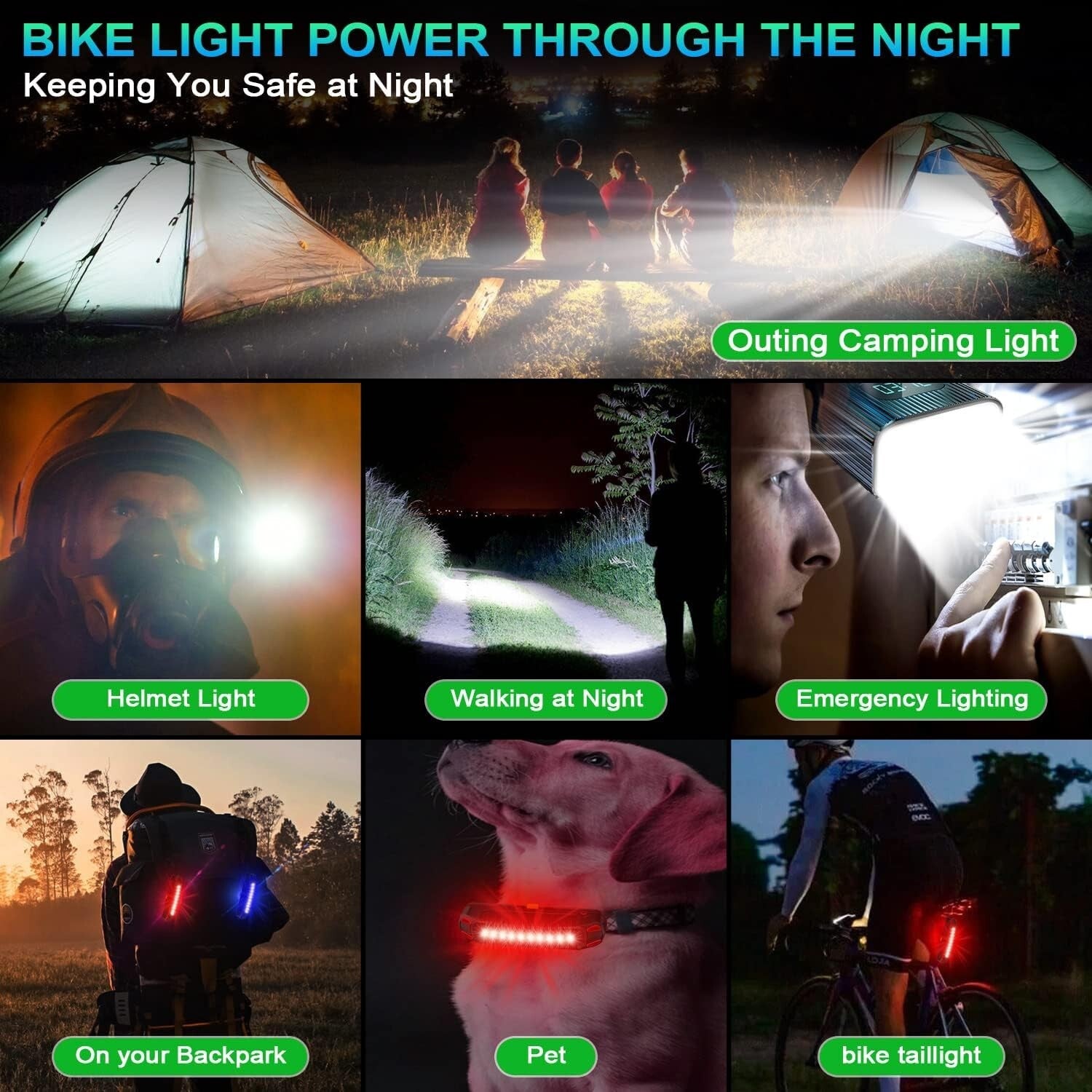 10-Mode USB Rechargeable Bike Lights: Headlight & Taillight for Night Cyclists