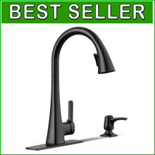 Load image into Gallery viewer, Dual Function Matte Black Kitchen Faucet with Soap Dispenser &amp; Secure Docking