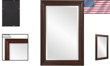 Load image into Gallery viewer, Rectangular Chocolate Brown Mirror - Framed Vanity Beauty for Any Room (24 x 36)