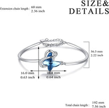 Load image into Gallery viewer, Hypoallergenic Silver Butterfly Bracelet with Crystals - Elegant Women’s Jewelry