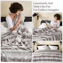 Load image into Gallery viewer, Luxurious Light Grey Poly Fur Throw Blanket, King/Cal King - All-Season Comfort