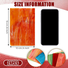 Load image into Gallery viewer, Multicolor Stained Glass Sheets - 24 Pcs 4x6 Inch for Fun Crafting Gatherings