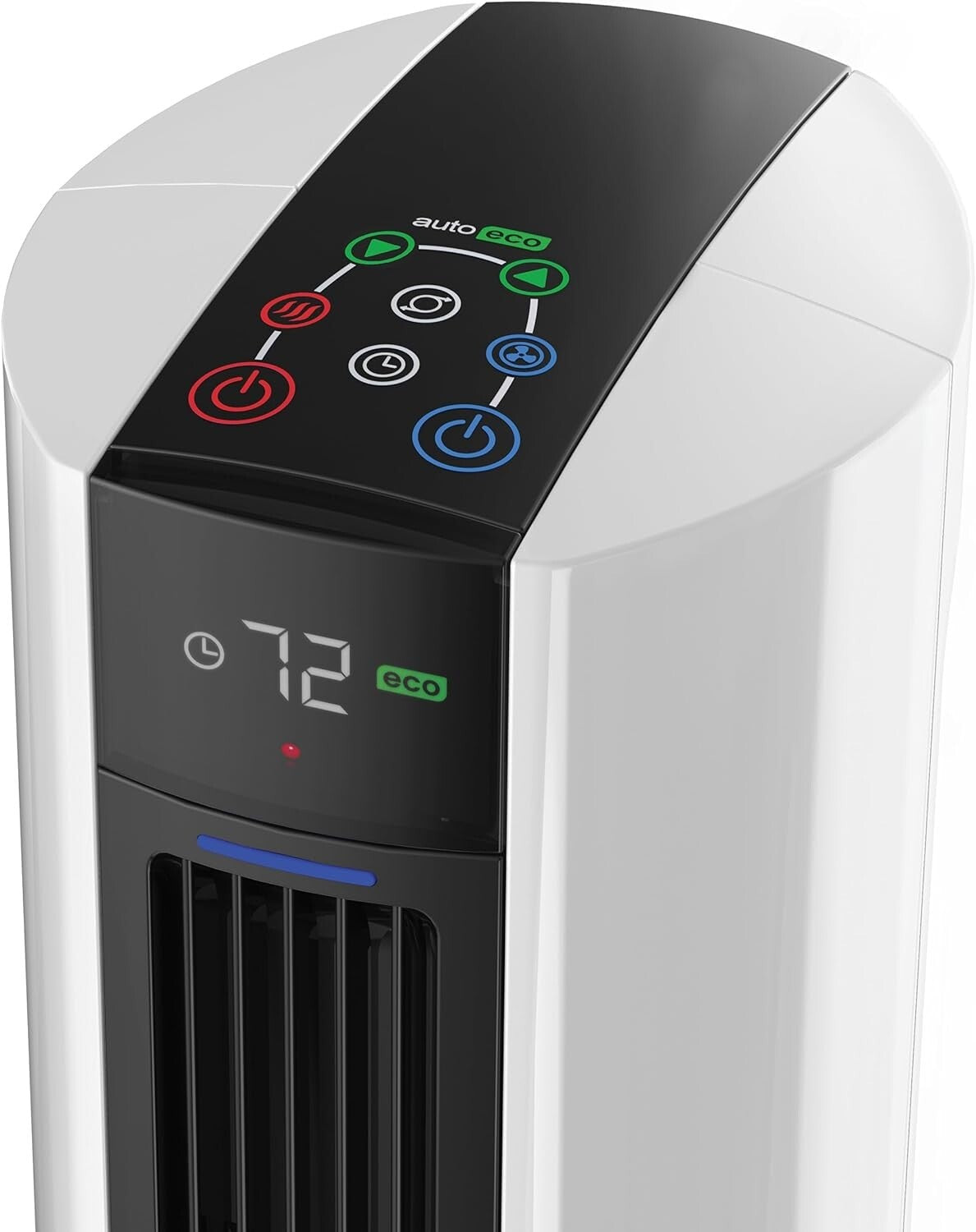 Versatile Bladeless Tower Fan and Heater - 3 Heat Settings, WT/Remote Control