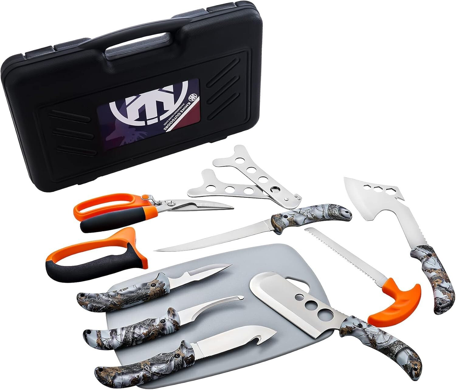 12-Piece Hunting Knife Set - Portable Field Dressing Kit with Ergonomic Handle