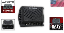 Load image into Gallery viewer, Compact 4-Channel Digital Car Audio Amplifier - 400W RMS with Crossover