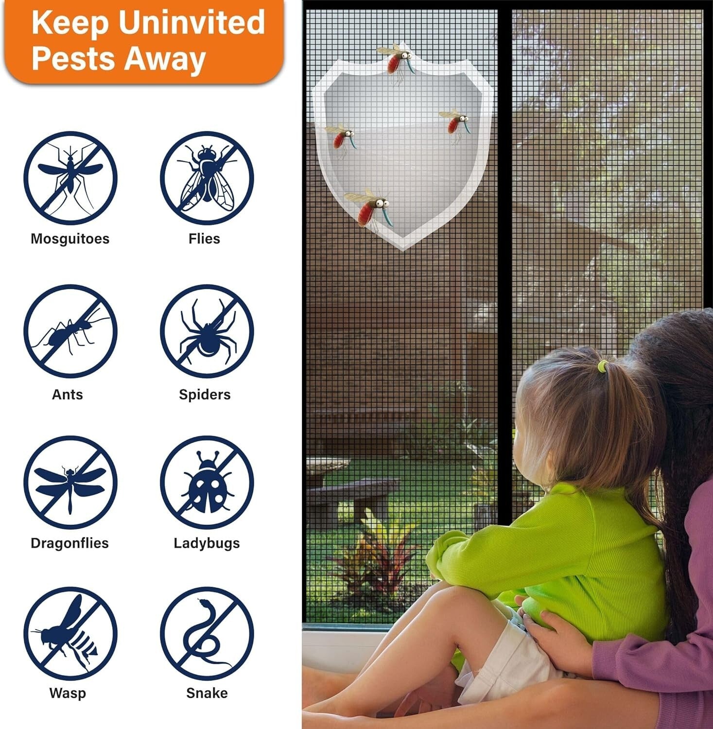 Pet-Friendly Magnetic Screen Door - Heavy-Duty Mesh Curtain, Easy Install 36x80