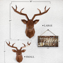Load image into Gallery viewer, Handcrafted Geometric Deer Head Wall Decor in Antique Copper Finish - 19"