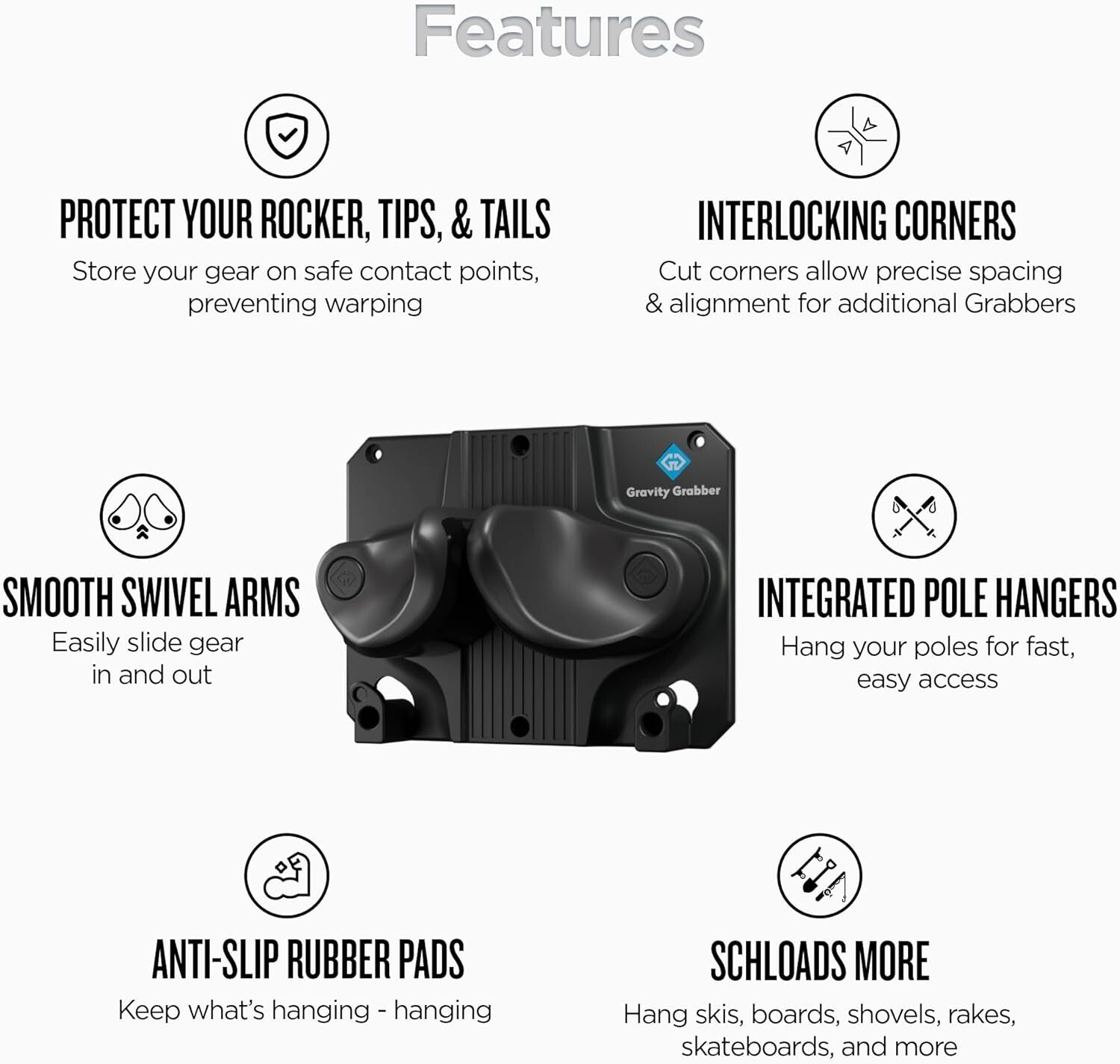 Durable Ski and Snowboard Storage Solution - Gravity Lock & Powder Coated Finish