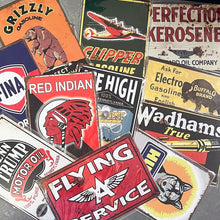 Load image into Gallery viewer, Vintage Metal Sign Collection: 35 Reproduced Retro Signs for Home &amp; Garage