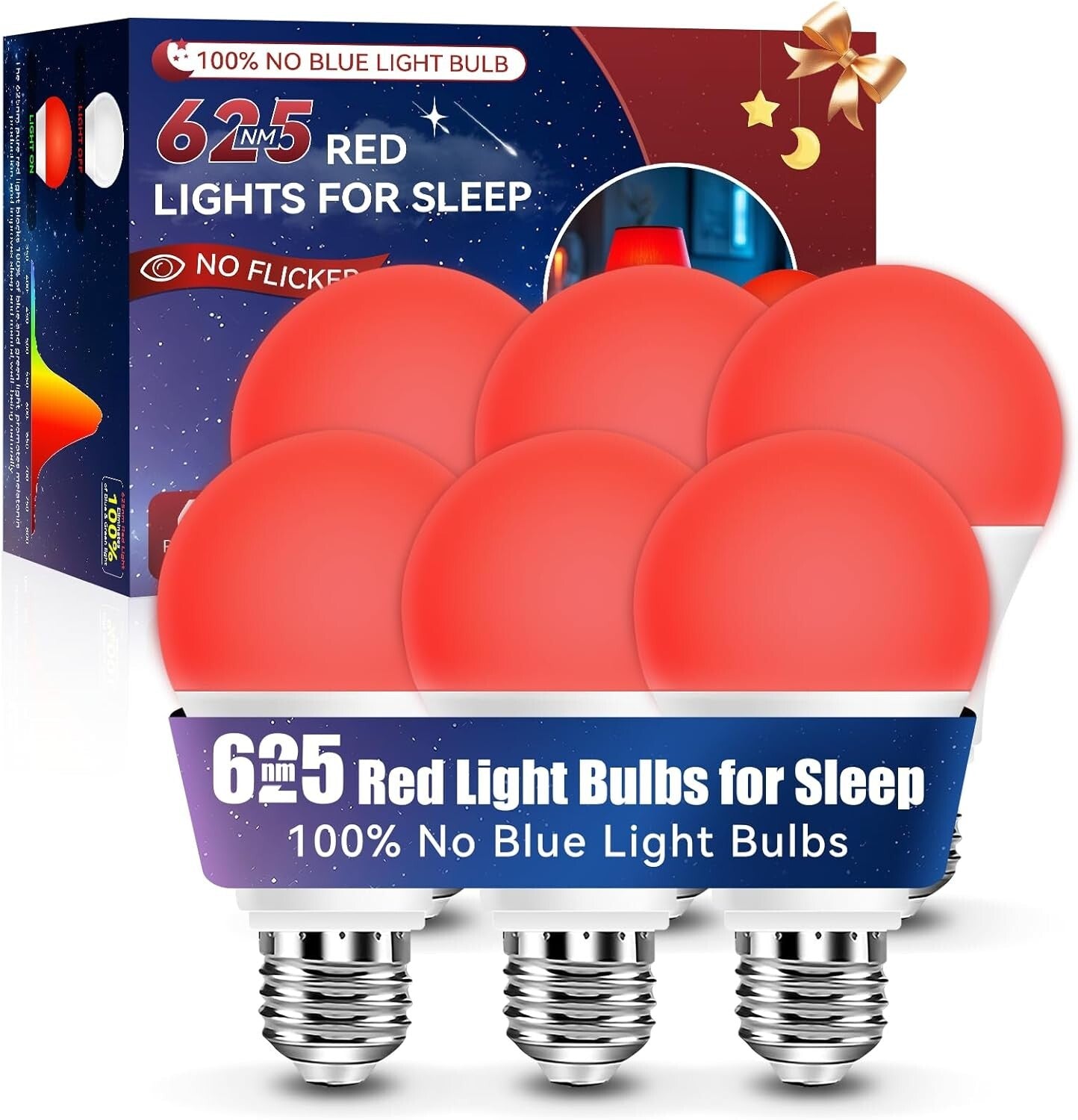 High-Brightness 900 Lumen Red Night Light Bulbs - Ideal for Bedrooms & Nurseries
