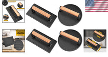 Load image into Gallery viewer, Professional Cast Iron Smash Burger Press Set with Heat-Resistant Wooden Handles