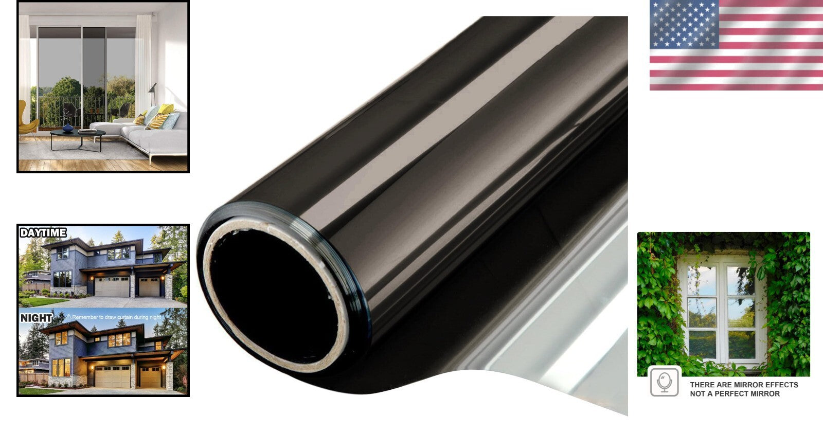 Self-Adhesive One Way Window Film: UV Protection & Heat Control, 6 Mil Thickness