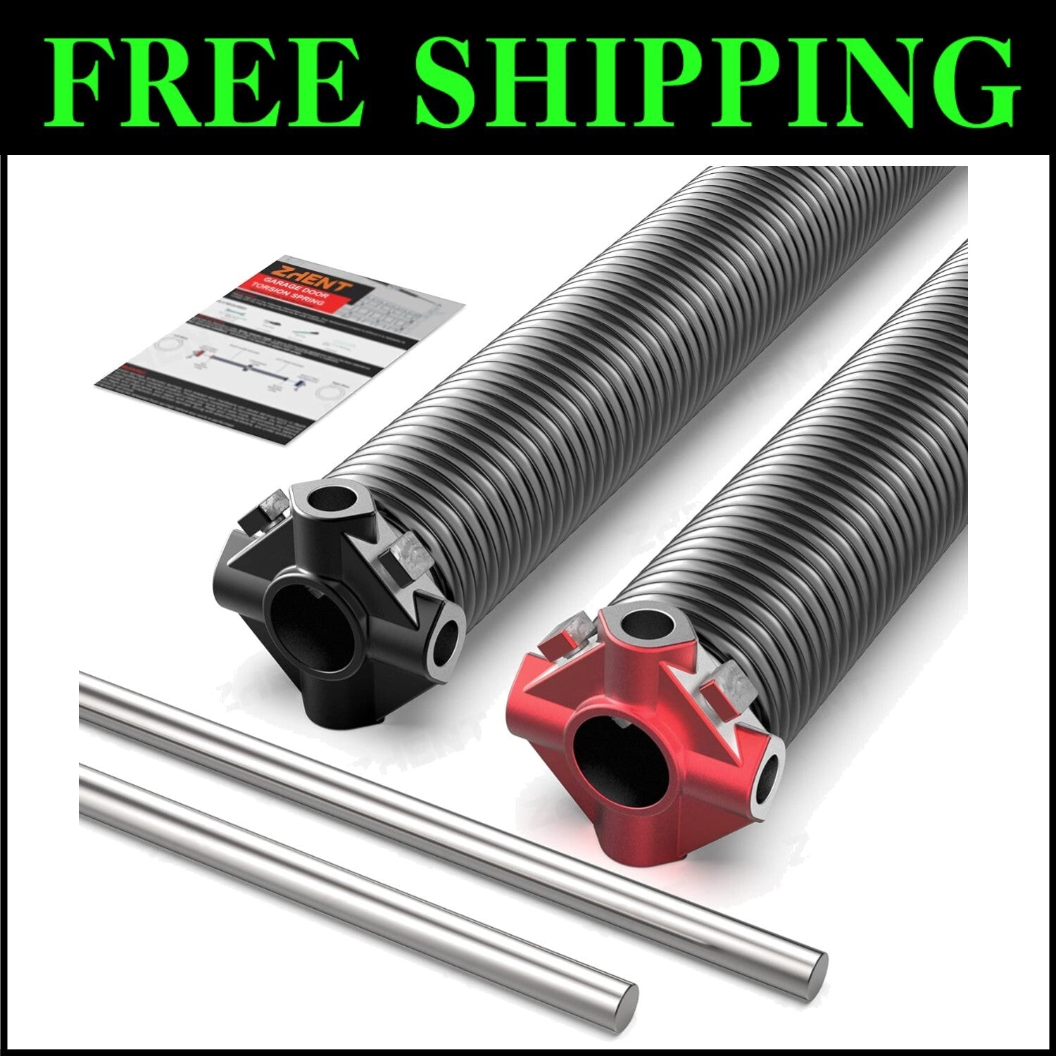 High-Quality Garage Door Torsion Springs 2'' Pair with Non-Slip Winding Bars